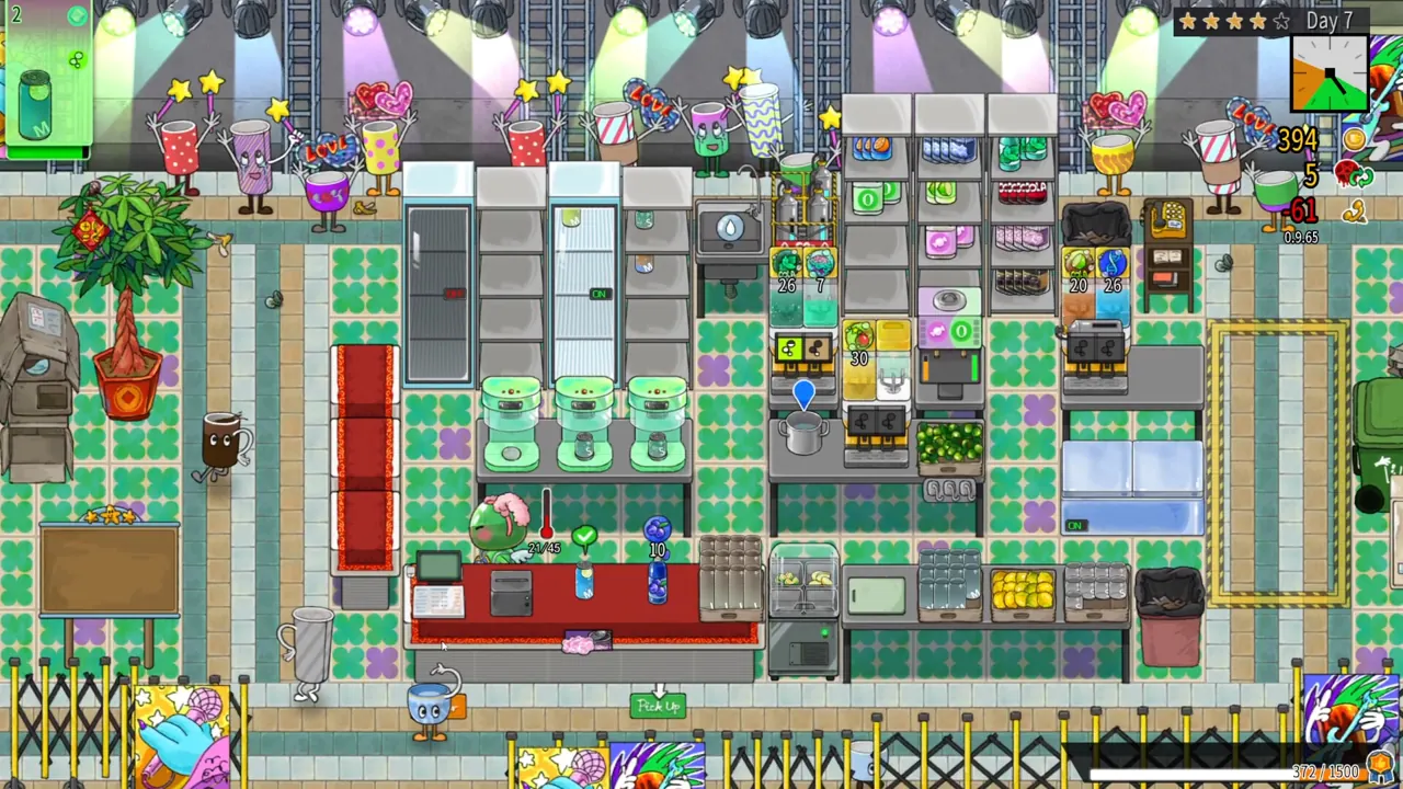 Gameplay: drink preparation and service