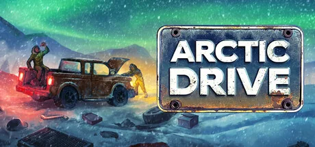 Official Arctic Drive artwork showing a car crossing a frozen landscape