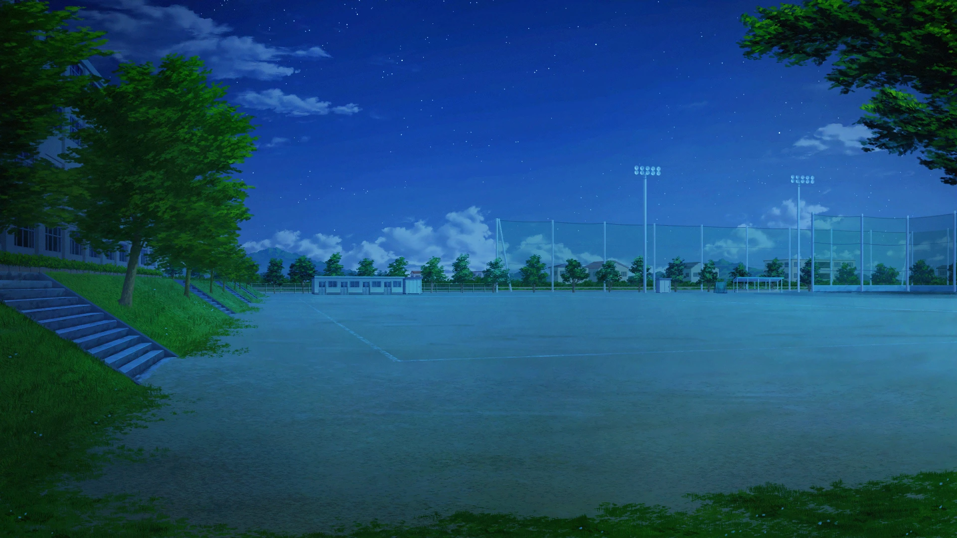 Moonlit park background from the game