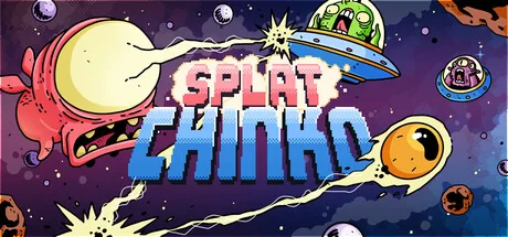 Official Splatchinko Steam artwork showing colorful eyeballs flying between planets