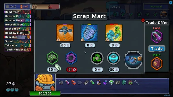 Topdeck Automat Scrap Mart with card, module and trade choices