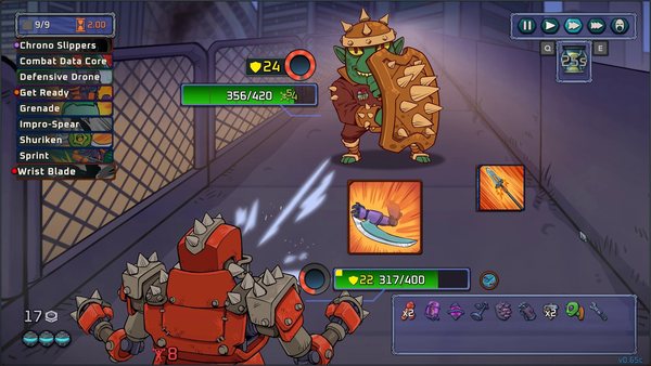 Topdeck Automat battle showing a timed card cycle and active modules